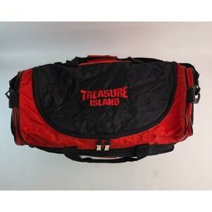 Everlast TREASURE ISLAND U.S.A. Gym Bag Duffel 22" Black Red Adjustable Strap